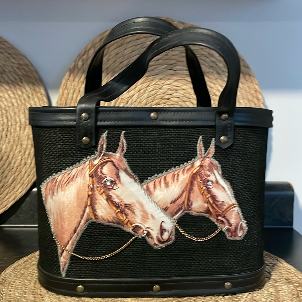 Vintage Horse bag Tao  horses on front with chains